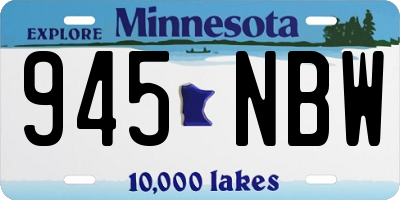 MN license plate 945NBW