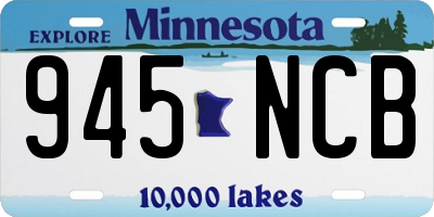 MN license plate 945NCB