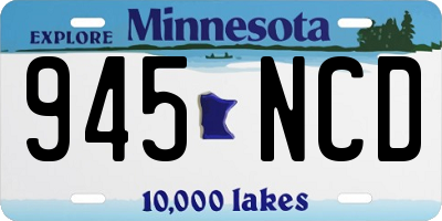 MN license plate 945NCD