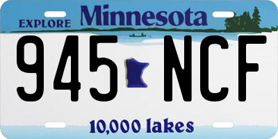 MN license plate 945NCF