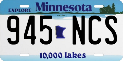 MN license plate 945NCS