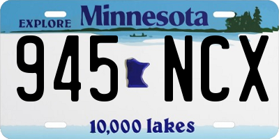 MN license plate 945NCX