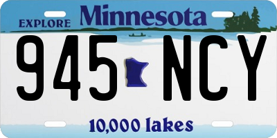 MN license plate 945NCY