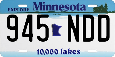 MN license plate 945NDD