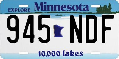 MN license plate 945NDF