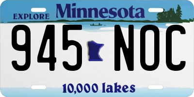 MN license plate 945NOC