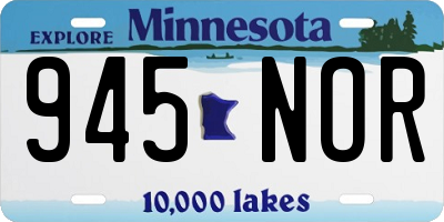 MN license plate 945NOR