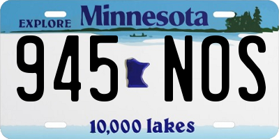 MN license plate 945NOS