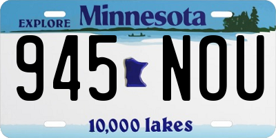 MN license plate 945NOU