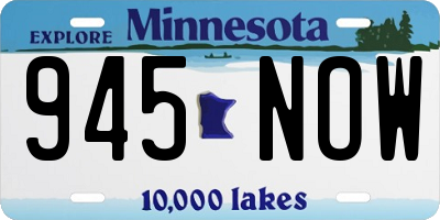 MN license plate 945NOW
