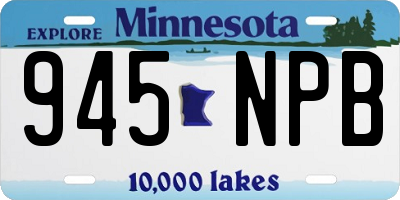 MN license plate 945NPB
