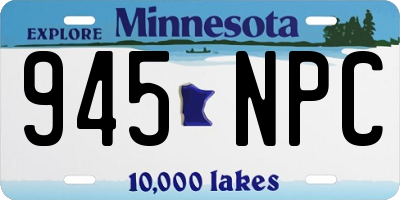 MN license plate 945NPC