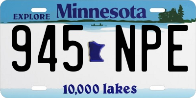 MN license plate 945NPE