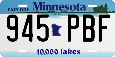 MN license plate 945PBF