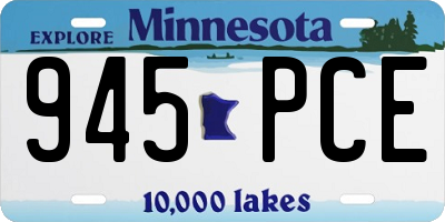 MN license plate 945PCE