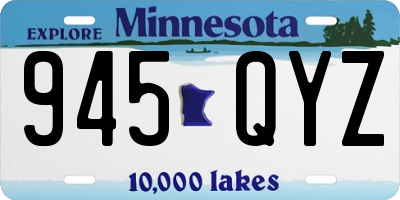 MN license plate 945QYZ