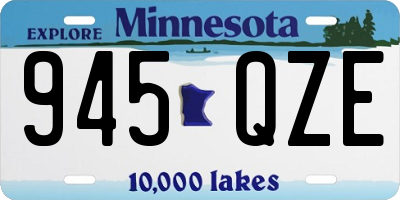 MN license plate 945QZE