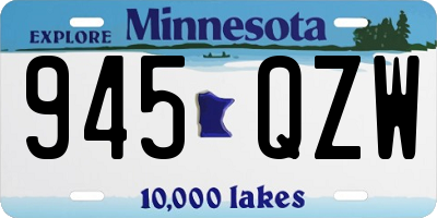 MN license plate 945QZW