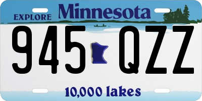 MN license plate 945QZZ