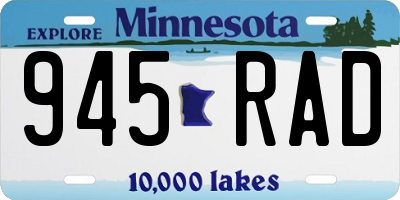 MN license plate 945RAD