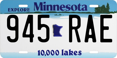 MN license plate 945RAE