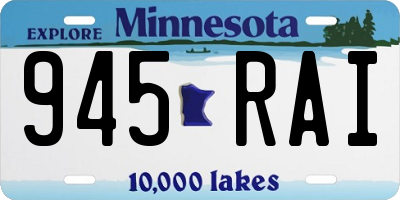 MN license plate 945RAI