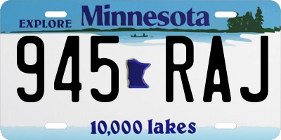 MN license plate 945RAJ