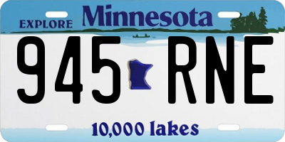 MN license plate 945RNE