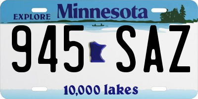 MN license plate 945SAZ