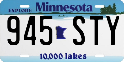 MN license plate 945STY