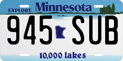 MN license plate 945SUB