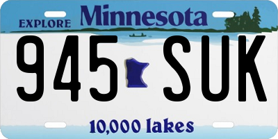 MN license plate 945SUK