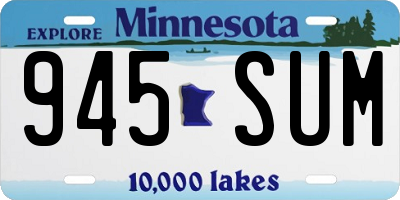 MN license plate 945SUM