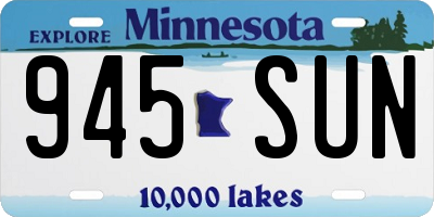 MN license plate 945SUN