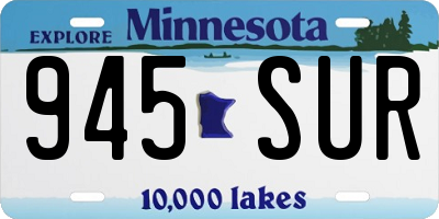 MN license plate 945SUR