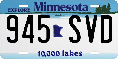 MN license plate 945SVD