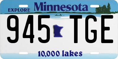 MN license plate 945TGE