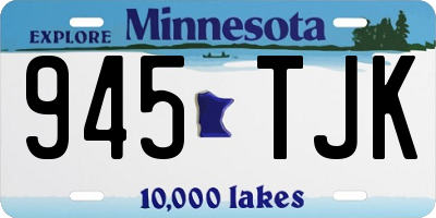 MN license plate 945TJK