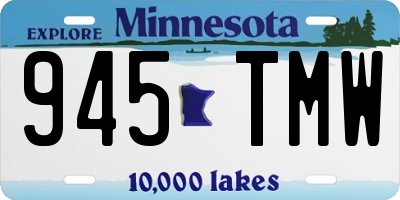 MN license plate 945TMW