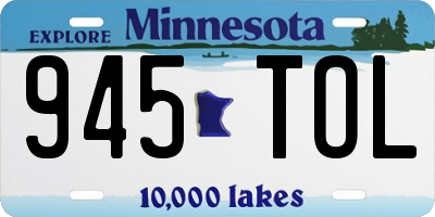 MN license plate 945TOL