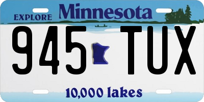 MN license plate 945TUX