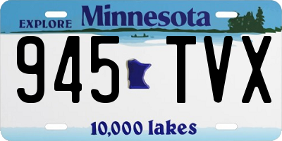 MN license plate 945TVX