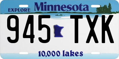 MN license plate 945TXK