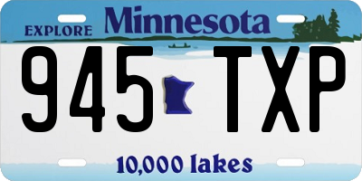 MN license plate 945TXP
