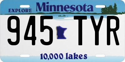 MN license plate 945TYR