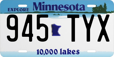 MN license plate 945TYX
