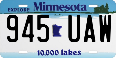 MN license plate 945UAW