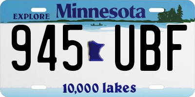 MN license plate 945UBF