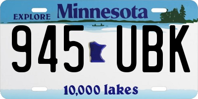 MN license plate 945UBK