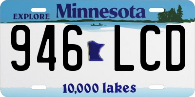 MN license plate 946LCD
